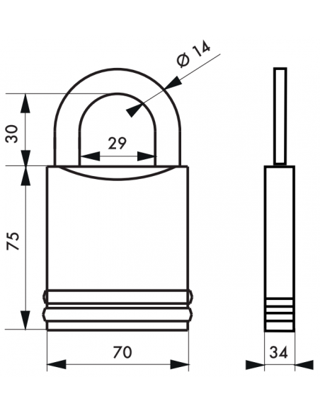 Lacat 740 fara cilindru, pentru santier, otel cimentat - 2