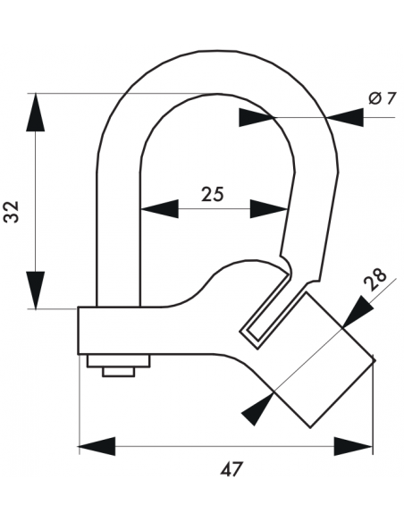 LACAT CU CHEIE 129 C cu calcai cotit, maner din alama, surub semiluna - 2