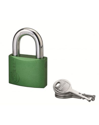 Lacat cu cheie Colorful, alama, interior, arc de otel, 50mm, 3 chei - 1