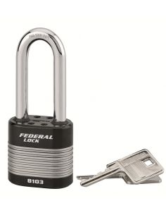 Lacat cu cheie Federal Lock Protector, exterior, otel, toarta semi-inalta, blocare dubla, 50 mm, 2 chei - THIRARD - 1