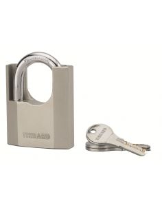 Lacat cu cheie Octo-P, otel, pentru santier, arc protejat din otel, 70 mm, 3 chei - 1