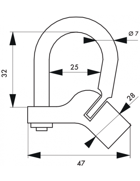 LACAT CU LANT 129 cu calcai cotit, maner din otel, surub semiluna - 2