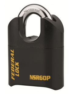 Lacat cu combinatie Federal Lock SRP, otel, 4 cifre, pentru santier, arc din otel, 62mm, negru - 1