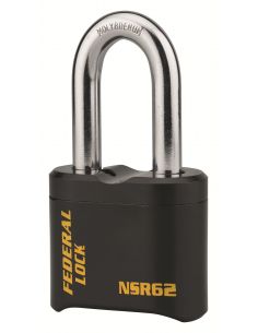 Lacat cu combinatie Federal Lock SRH, otel, 4 cifre, pentru santier, arc otel, 62 mm, negru - 1