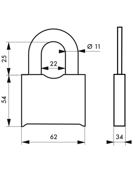 Lacat cu combinatie Federal Lock SR, otel, 4 cifre, pentru santier, arc din otel, 62mm, negru - 2