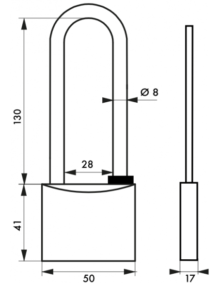 Lacat de exterior TYPE 1, cromat, 50 mm, 2 chei - 2