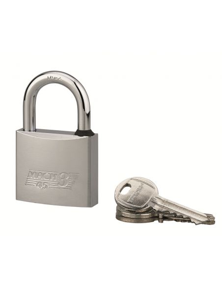 Lacat de exterior Mach 3, 45 mm, alama nichelata, 2 chei - 1