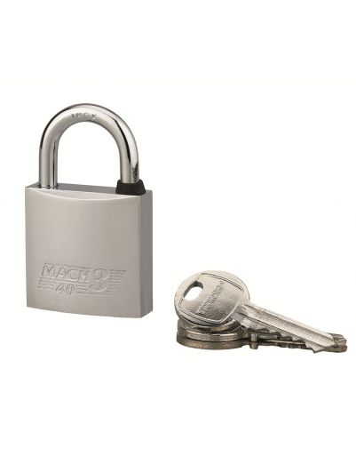 Lacat de exterior Mach 3, 40 mm, alama nichelata, 2 chei - 1