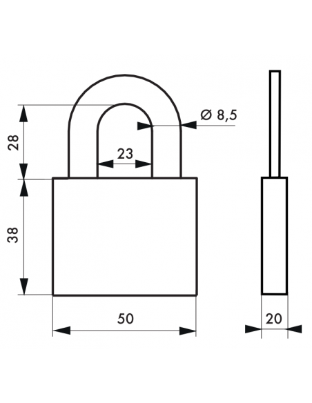 Lacat DISK, 50 mm, nichelat, 4 chei - 2