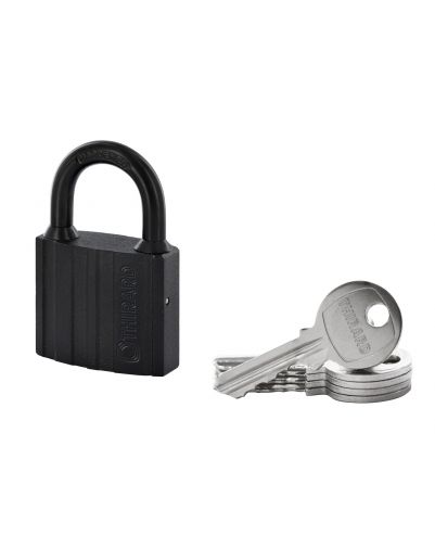 Lacat din otel cimentat Black lock, 50 mm, 5 chei - 1