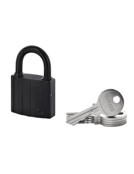Lacat din otel cimentat Black lock, 50 mm, 5 chei - 1
