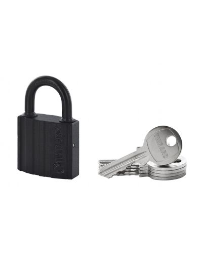 Lacat din otel cimentat Black lock, 38 mm, 5 chei - 1
