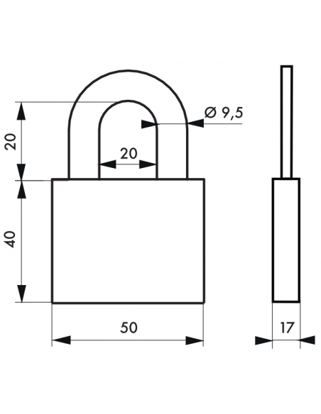 Lacat de santier Federal Lock 530, 50 mm, alama, 2 chei - 2
