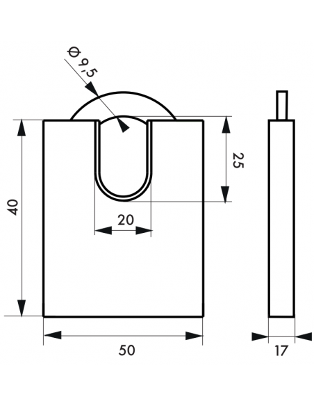 Lacat de santier Federal Lock 520-p, 50 mm, alama, 2 chei - 2
