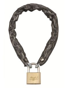 Lant din otel cementat zincat cu cheie Loops, bicicleta, bariere, O 6mm, 0,6m, teaca PVC, lacat 45mm, 2 chei - 1