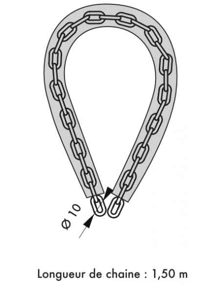 Lant din otel acoperit cu nylon Loops, pentru bicicleta, motocicleta, bariere, 1,5 m, negru - 2