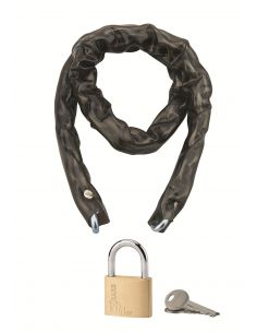 Sistem antifurt - Lant acoperit cu cheie PVC Loops, bicicleta, bariere, O4mm, 0,6m, lacat 40mm, 2 chei - 1