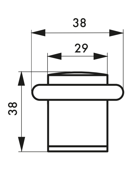 Opritor de usa cu surub, fixare pe podea, O38x38mm, satin - 2