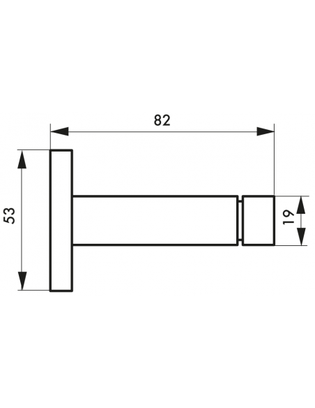 Opritor de usa, fixare pe perete, inox, O53x82mm - 2