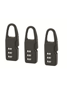 LOT DE 3 lacate SWISH 21mm - combinatie reglabila cu 3 cifre, negru - 1