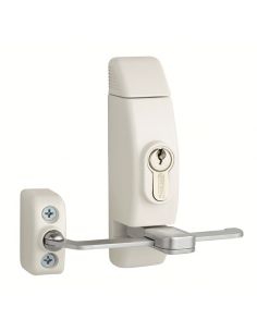 Limitator cu cilindru pentru fereastra, 118x130mm, alb, 3 chei - 1