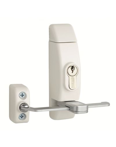 Limitator cu cilindru pentru fereastra, 118x130mm, alb, 3 chei - 1