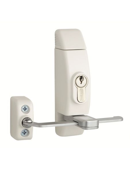 Limitator cu cilindru pentru fereastra, 118x130mm, alb, 3 chei - 1