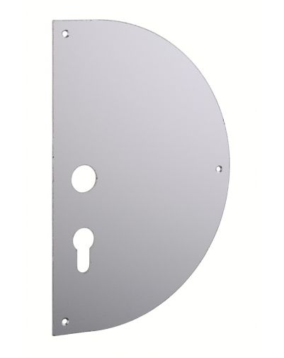 Placa de impingere semiluna din aluminiu cu orificiu pentru cilindru + picior de sprijin, de insurubat - Stanga - 1