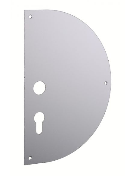 Placa de impingere semiluna din aluminiu cu orificiu pentru cilindru + picior de sprijin, de insurubat - Stanga - 1