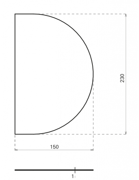 Placa de impingere semiluna din aluminiu 230x150mm cu adeziv - 2