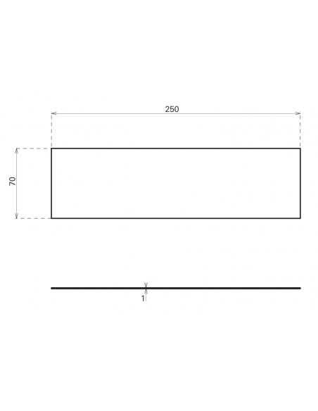 Placa de impingere dreptunghiulara din inox 250x70mm cu adeziv - 2