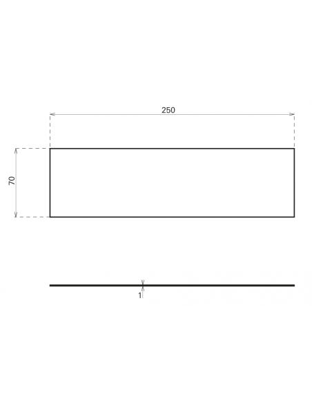 Placa de impingere dreptunghiulara din aluminiu 250x70mm cu adeziv - 2