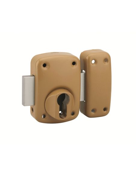 Incuietoare 2310 cu profil de cilindru pentru usa de intrare, 60x90mm, bronz (nu include cilindru) - 1