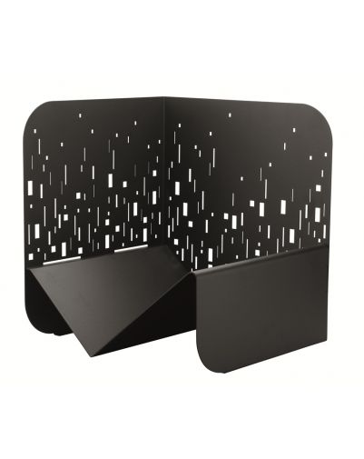 Suport pentru lemne semineu negru pentru interior si exterior Bristol, otel, 433x500mm - 1