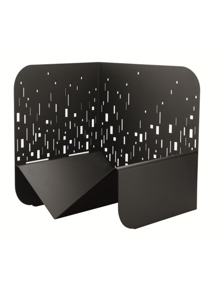 Suport pentru lemne semineu negru pentru interior si exterior Bristol, otel, 433x500mm - 1