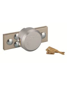 Suport pentru lacat si lacat, otel, protectie intarita pentru inchidere, lacat O73mm, zincat, 2 chei - 1