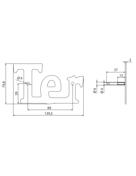 TER inox h 76 mm, de insurubat - 2