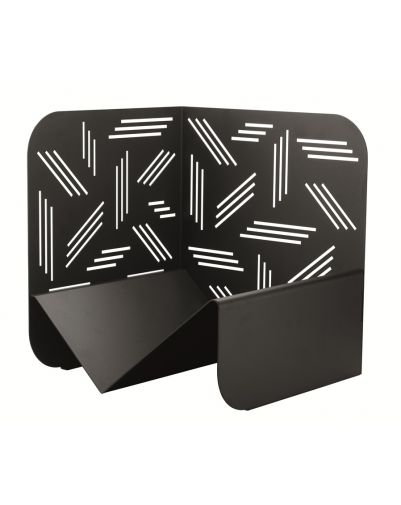 Suport pentru lemne semine negru pentru interior si exterior Pattern, otel, 433x500mm - 1