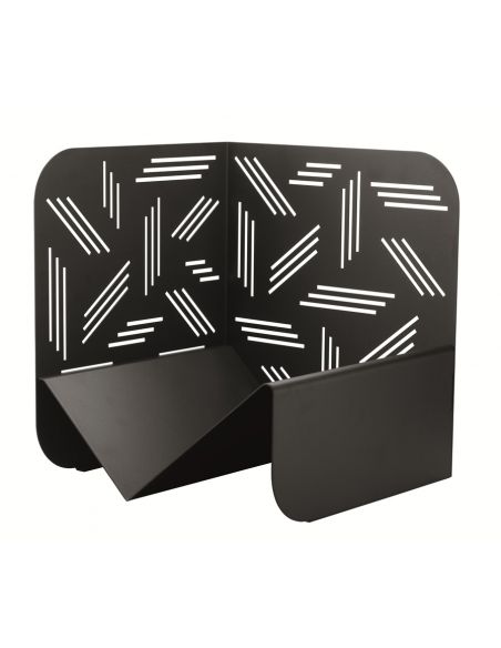 Suport pentru lemne semine negru pentru interior si exterior Pattern, otel, 433x500mm - 1