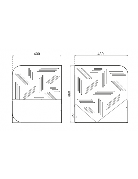 Suport pentru lemne semine negru pentru interior si exterior Pattern, otel, 433x500mm - 2