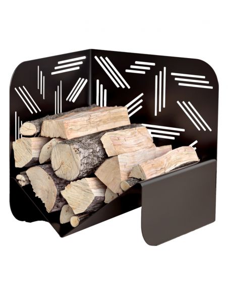 Suport pentru lemne semine negru pentru interior si exterior Pattern, otel, 433x500mm - 4