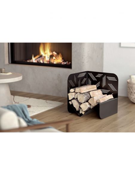 Suport pentru lemne semine negru pentru interior si exterior Pattern, otel, 433x500mm - 5