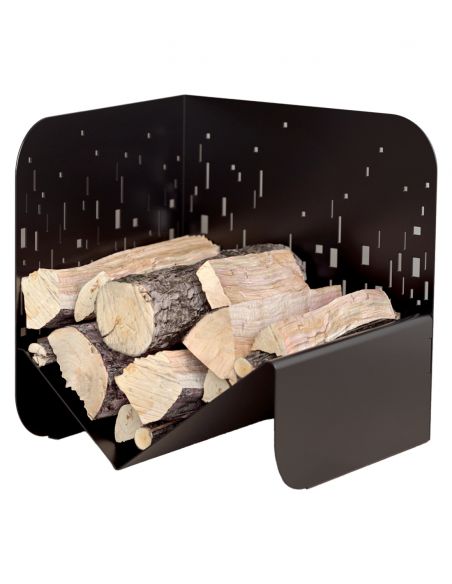 Suport pentru lemne semineu negru pentru interior si exterior Bristol, otel, 433x500mm - 5