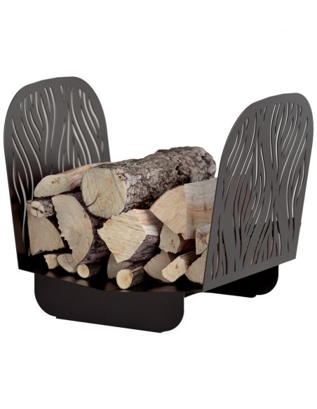 Suport pentru lemne semineu negru pentru interior si exterior Serena, otel, 400x525mm - 5