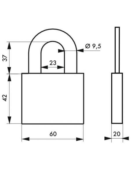 Lacat de santier, cu cheie, DISK, 60 mm, THIRARD - 2