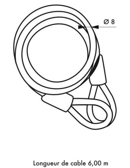 Cablu antifurt bicicleta, TWISTY, 8 mm, 6 m, THIRARD - 2