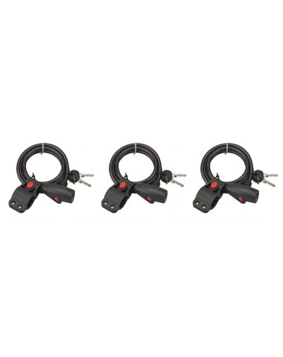 Set de 3 antifurturi bicicleta, cu cheie, TWISTY, 8 mm, 150 cm, THIRARD - 1