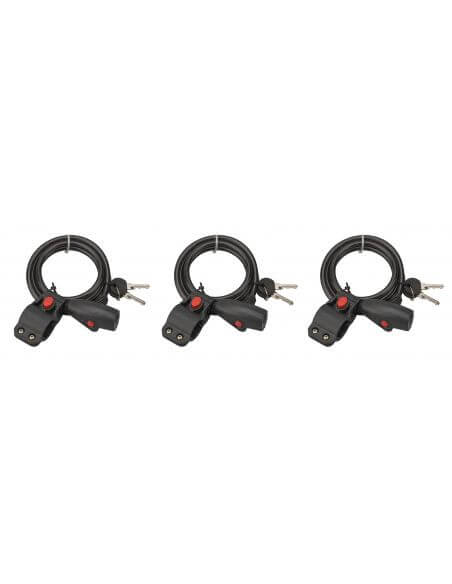 Set de 3 antifurturi bicicleta, cu cheie, TWISTY, 8 mm, 150 cm, THIRARD - 1