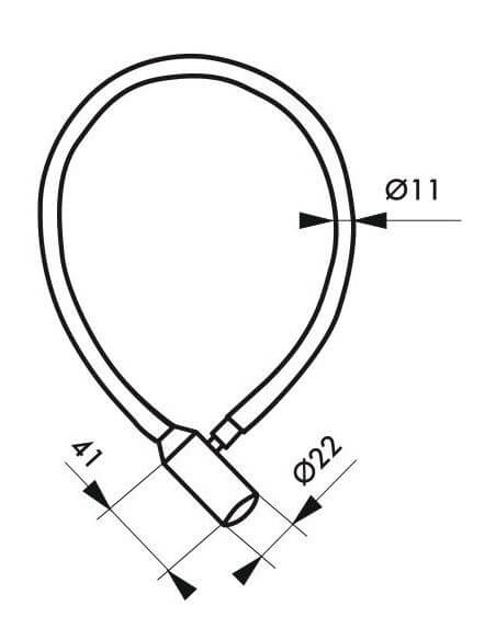 Antifurt bicicleta, cu cheie, TWISTY, 5 mm, 50 cm, THIRARD - 3