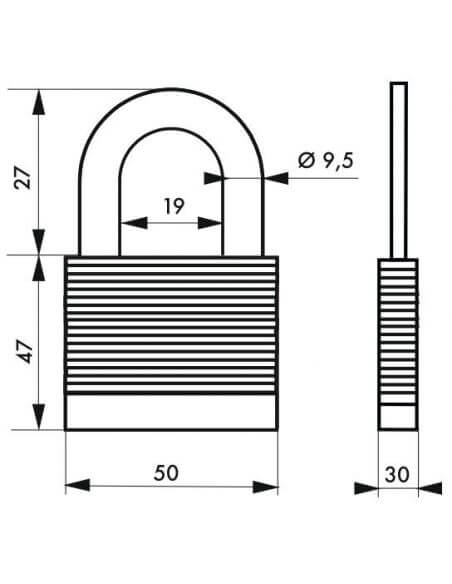 Lacat de santier, cu cheie, PROTECTOR, 50 mm, THIRARD - 3